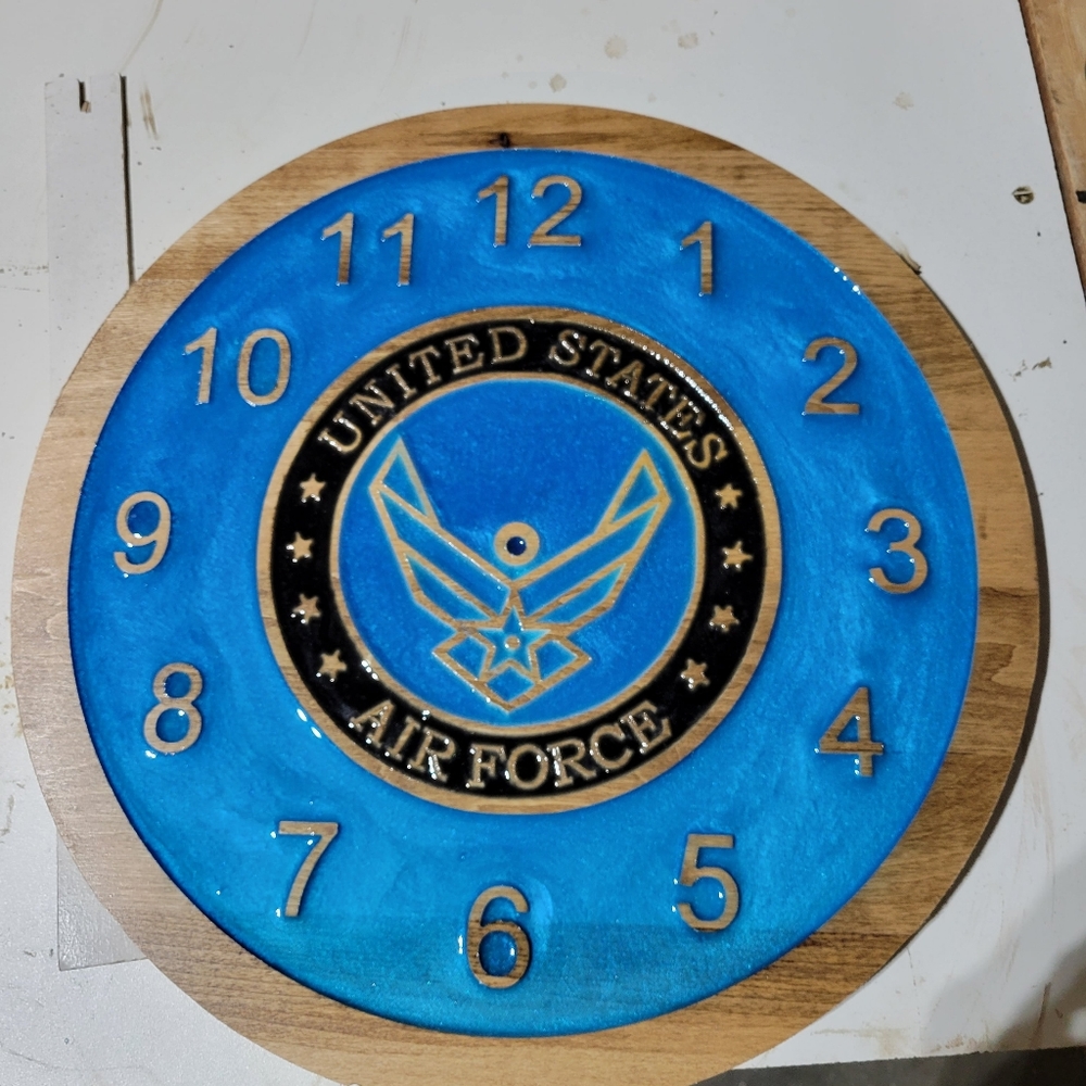 16 inch US Air Force Epoxy clock